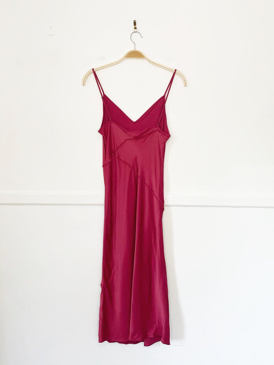 saturday sunday 2025 rosalina satin slip midi dress | anthropologie - good market thrift store