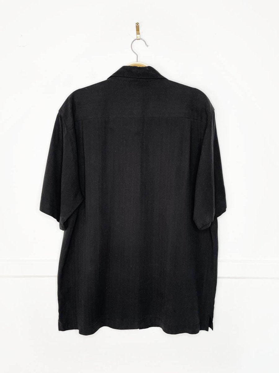 scala milano italy 100% silk full button cabana shirt - good market thrift store