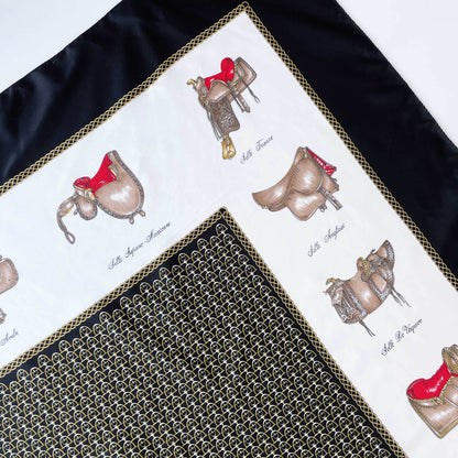 vintage silky equestrian saddle xl scarf