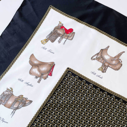 vintage silky equestrian saddle xl scarf