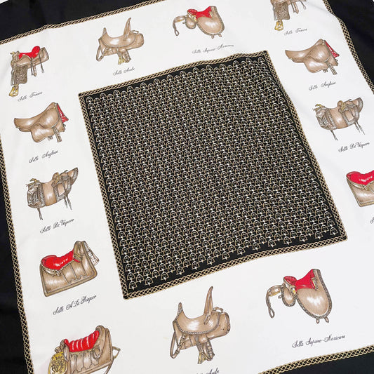 vintage silky equestrian saddle xl scarf