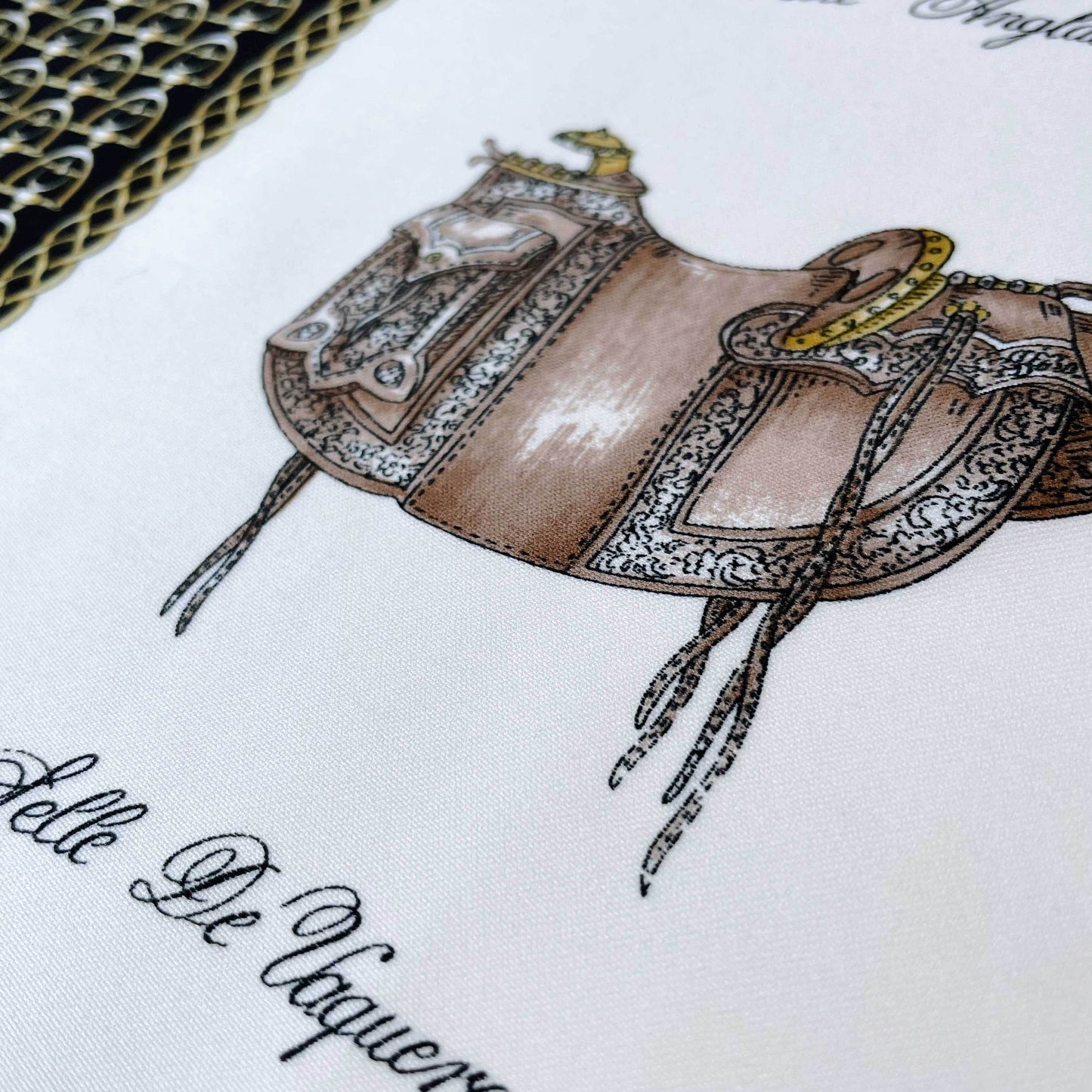 vintage silky equestrian saddle xl scarf