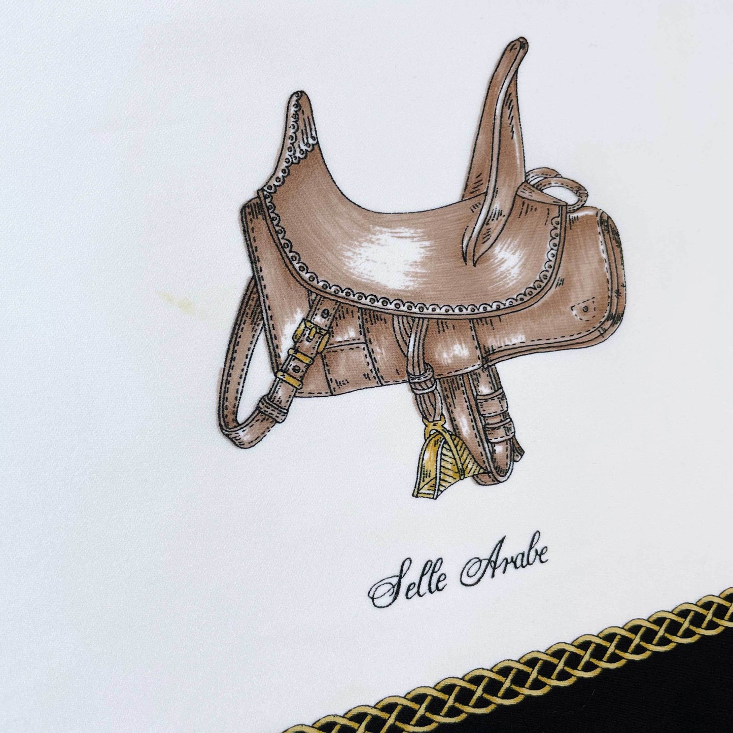 vintage silky equestrian saddle xl scarf