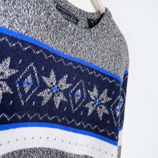 scotch & soda snowflake nordic wool-blend crew - size medium