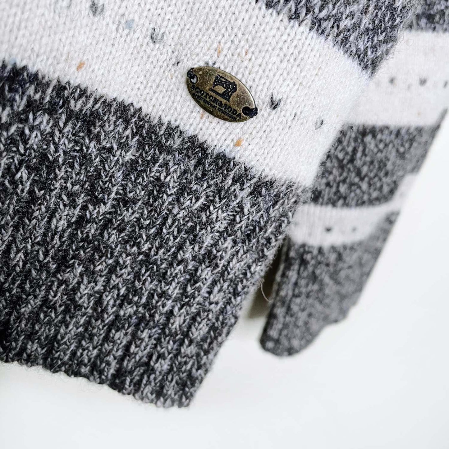 scotch & soda snowflake nordic wool-blend crew - size medium