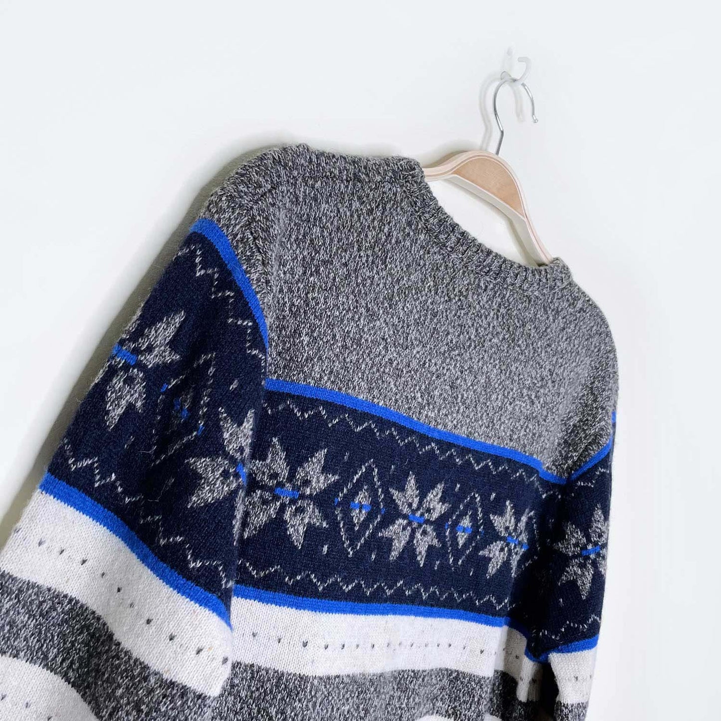 scotch & soda snowflake nordic wool-blend crew - size medium