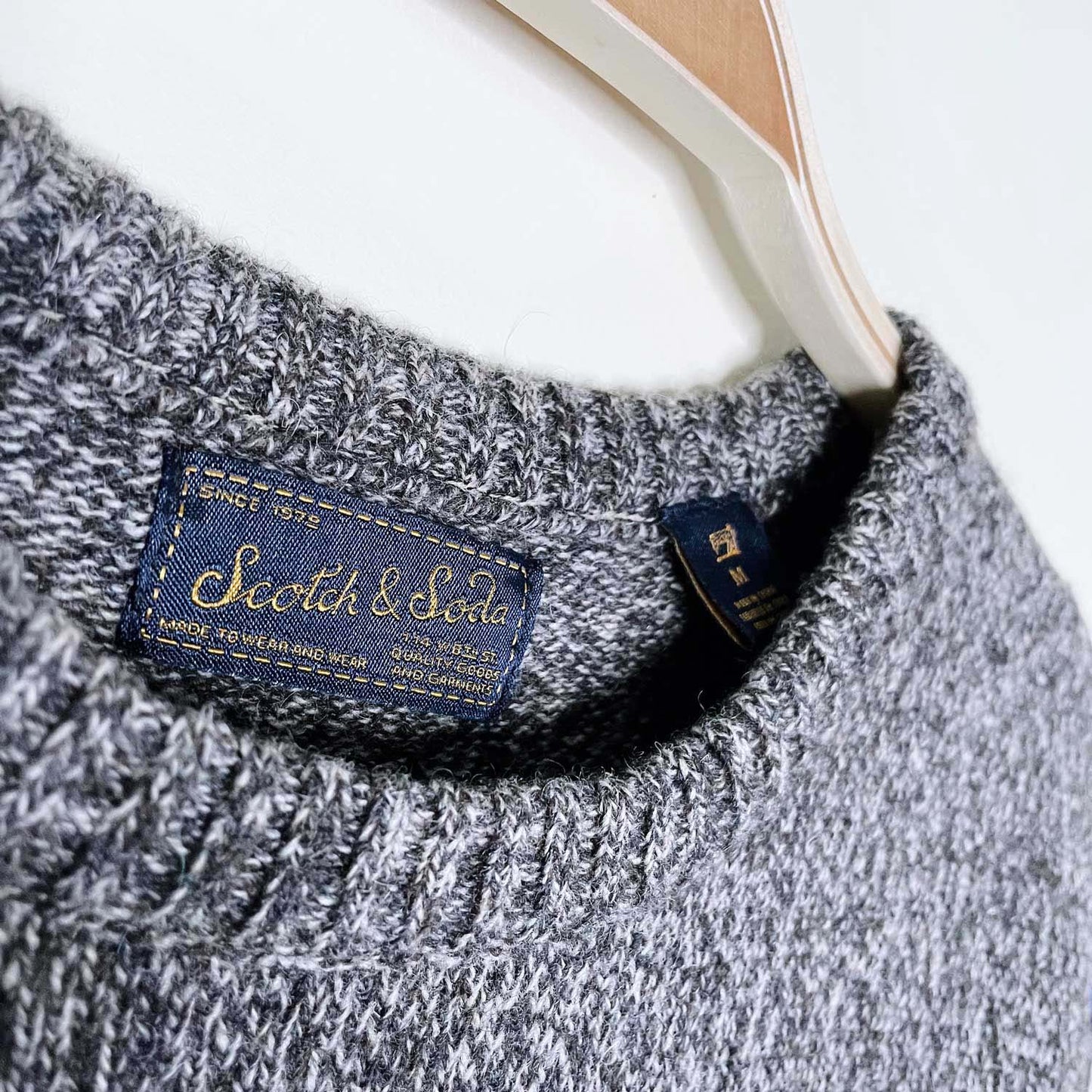 scotch & soda snowflake nordic wool-blend crew - size medium