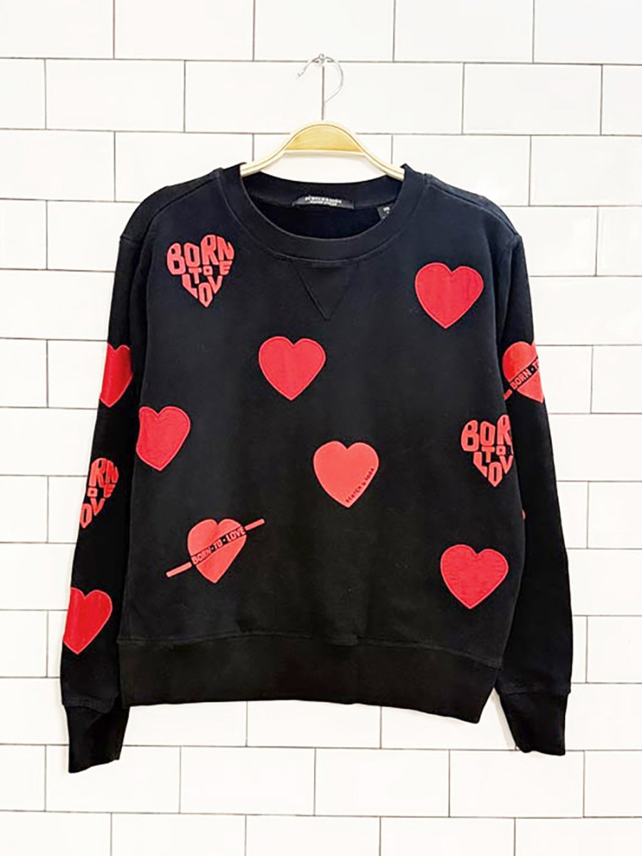 scotch & soda born to love hearts sweatshirt - good market thrift store