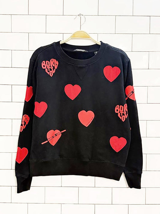 scotch & soda born to love hearts sweatshirt - good market thrift store