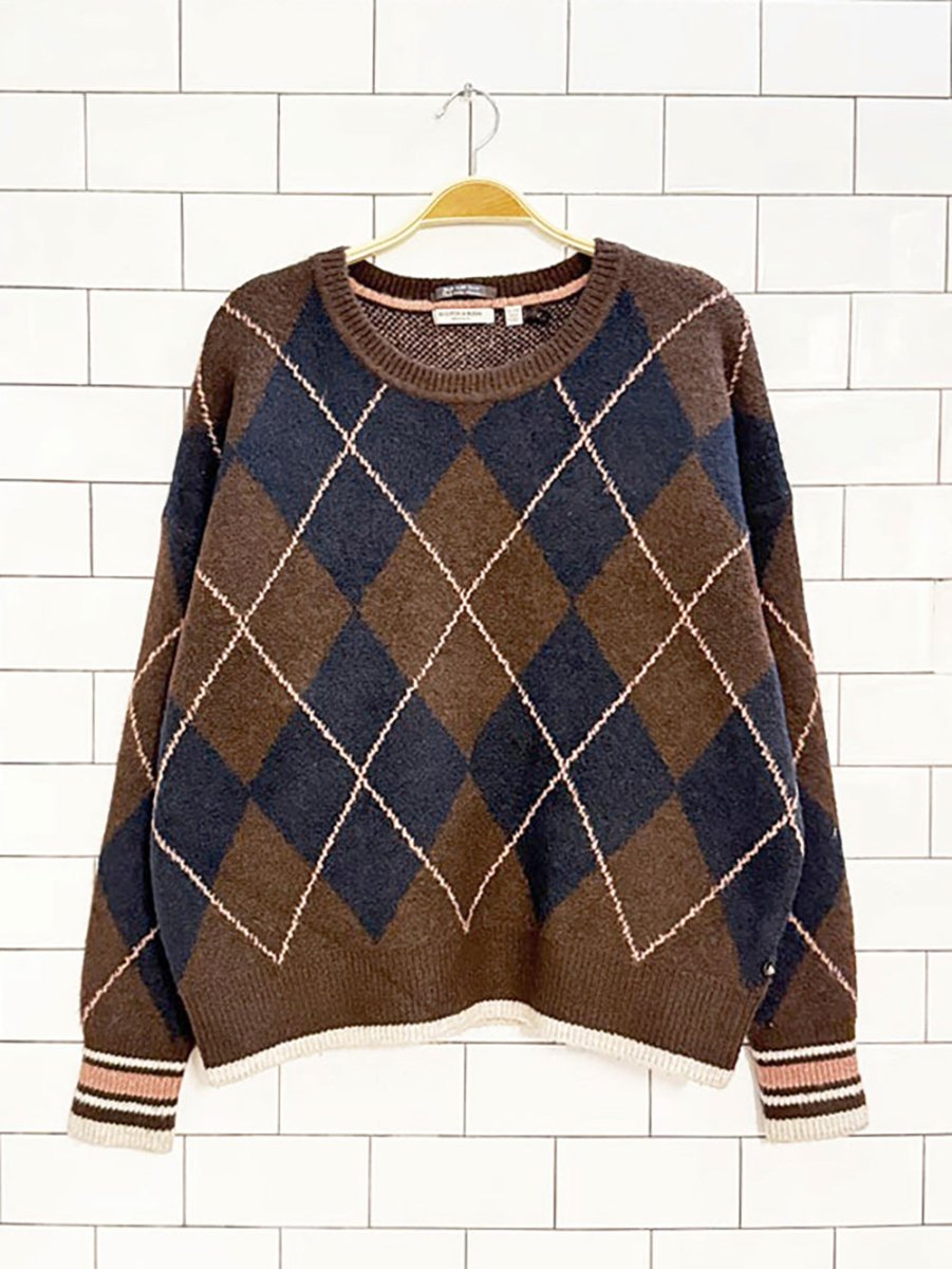 scotch & soda soft argyle knit sweater - good market thrift store