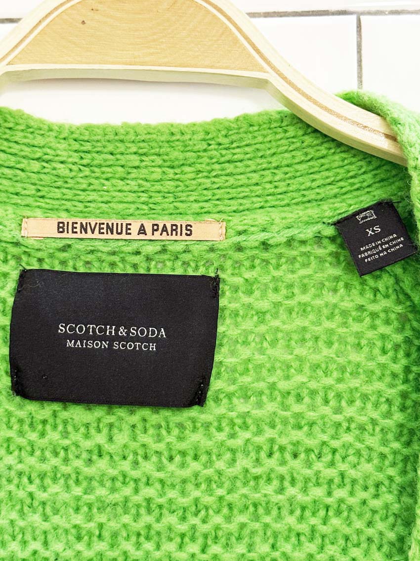 scotch & soda wool - blend long knit open cardigan | maison scotch - good market thrift store