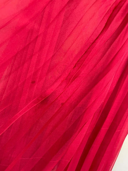 self - portrait pleated chiffon midi cocktail dress - good market thrift store