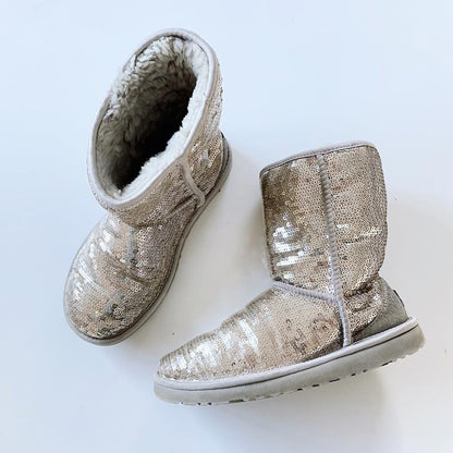 ugg classic short sequin cosmos sheepskin boots