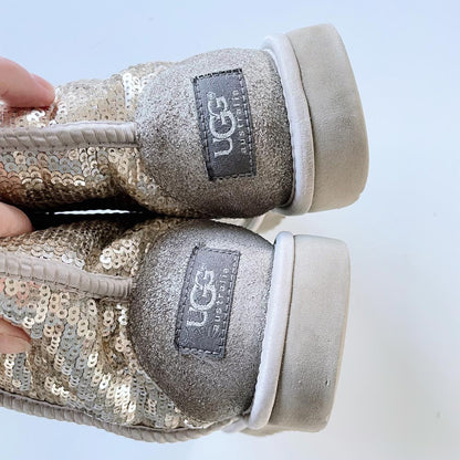 ugg classic short sequin cosmos sheepskin boots