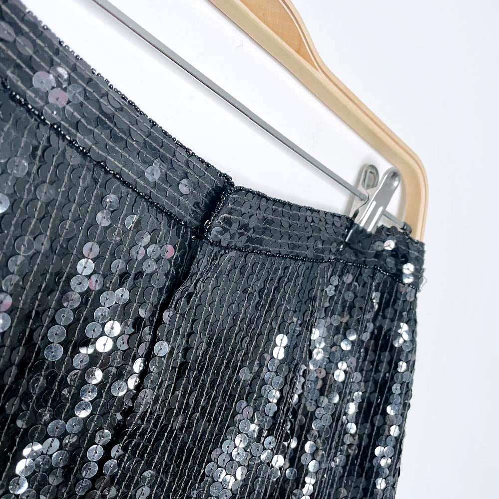 vintage scarlet rage 100% silk sequin mini skirt