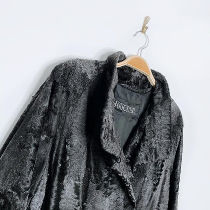 vintage boucher shaved lamb long coat