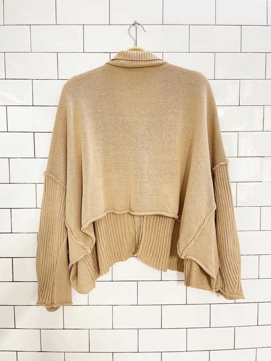 she + sky super boxy knit collared cardigan sweater - good market thrift store