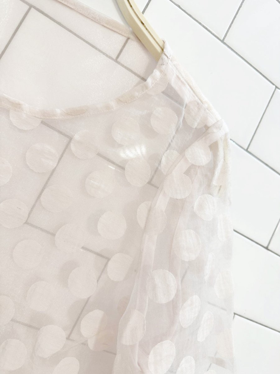 sheer organza polka dot cropped top - good market thrift store