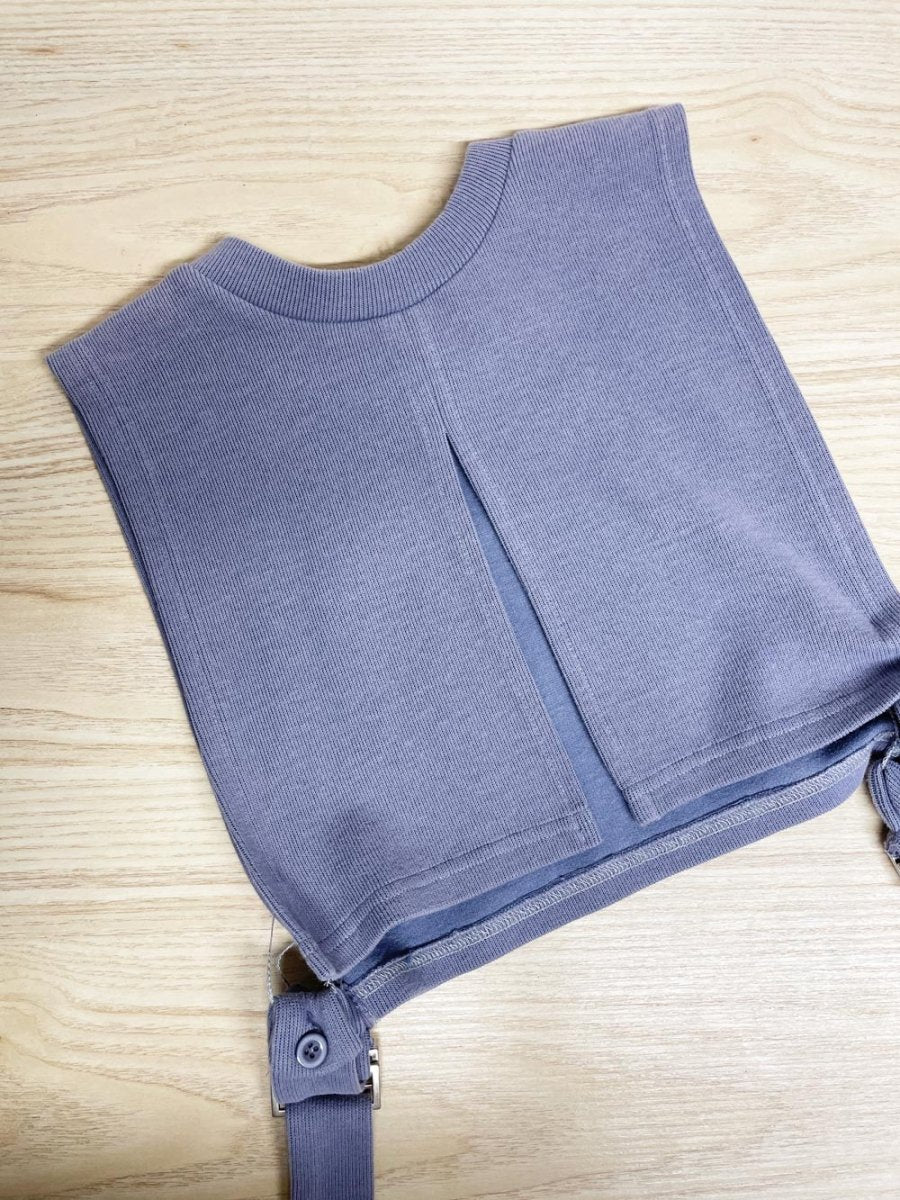 shers buckle tie side sleeveless layering bib top - good market thrift store