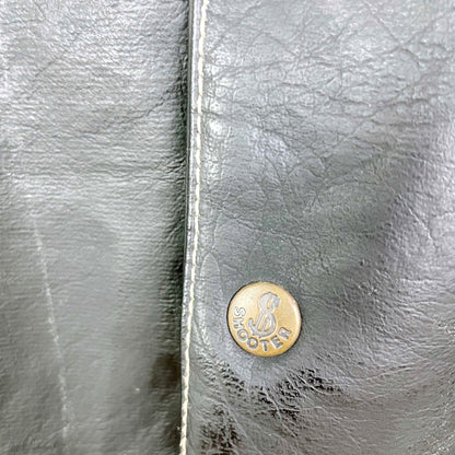 vintage shooter western faux leather denim vest - size xl