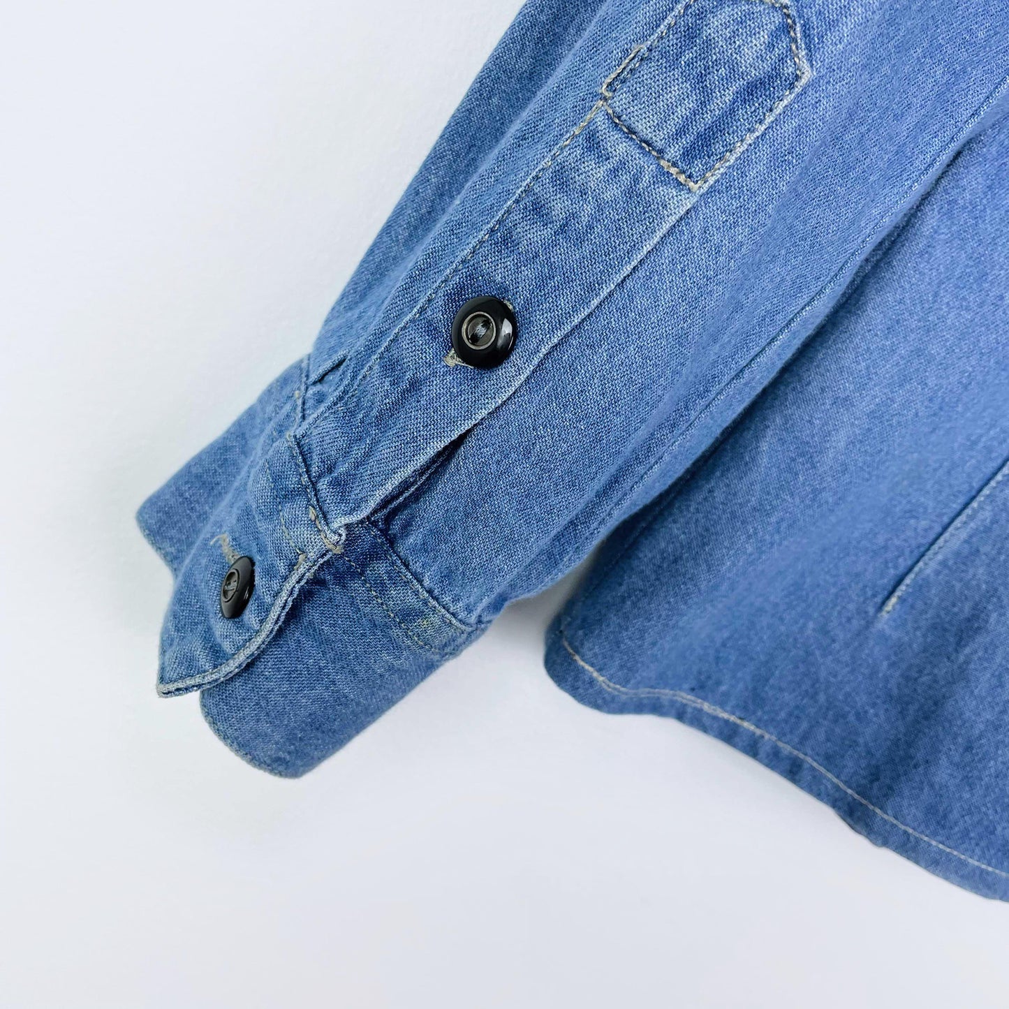 vintage sigrid olsen embroidered fitted denim shirt - size 6