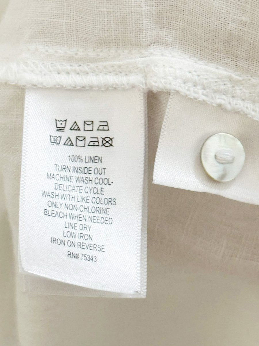 sigrid olsen 100% linen full button shirt dress - good market thrift store