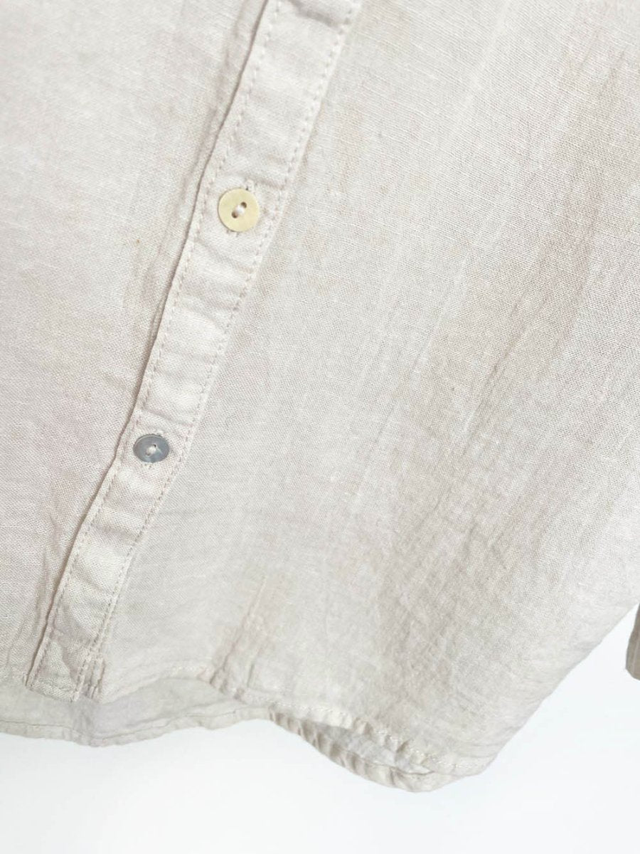 sigrid olsen 100% linen relaxed full button shirt - good market thrift store