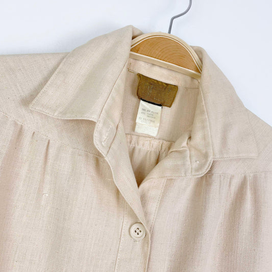 vintage emielle silk-blend midi shirt dress