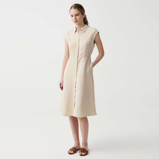 vintage emielle silk-blend midi shirt dress