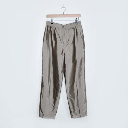 INC 100% silk gold tapered trouser - size 8