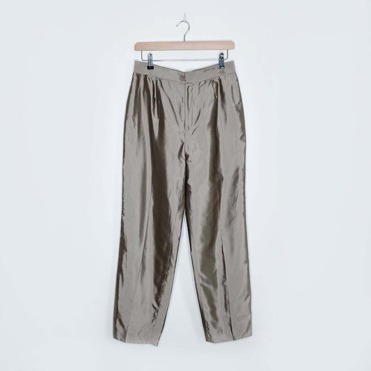 INC 100% silk gold tapered trouser - size 8