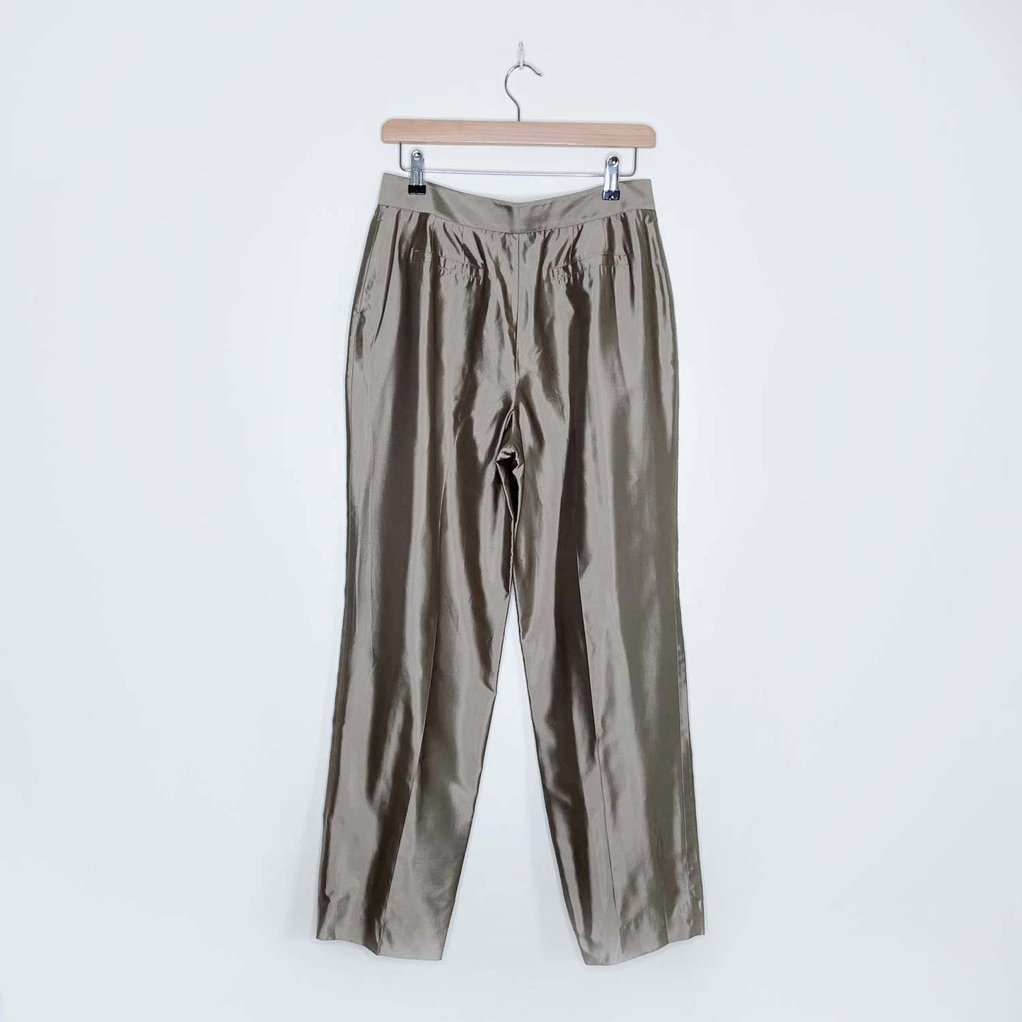 INC 100% silk gold tapered trouser - size 8