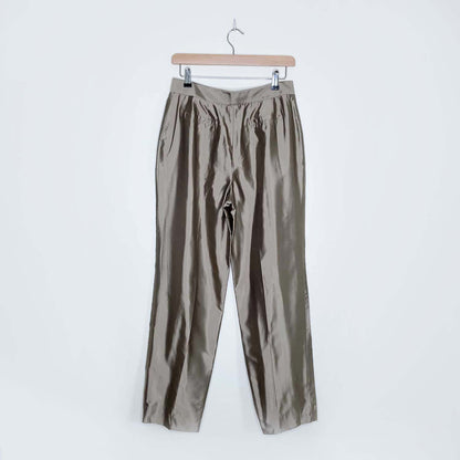 INC 100% silk gold tapered trouser - size 8