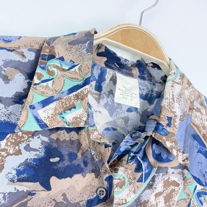 vintage 100% silk cabana shirt