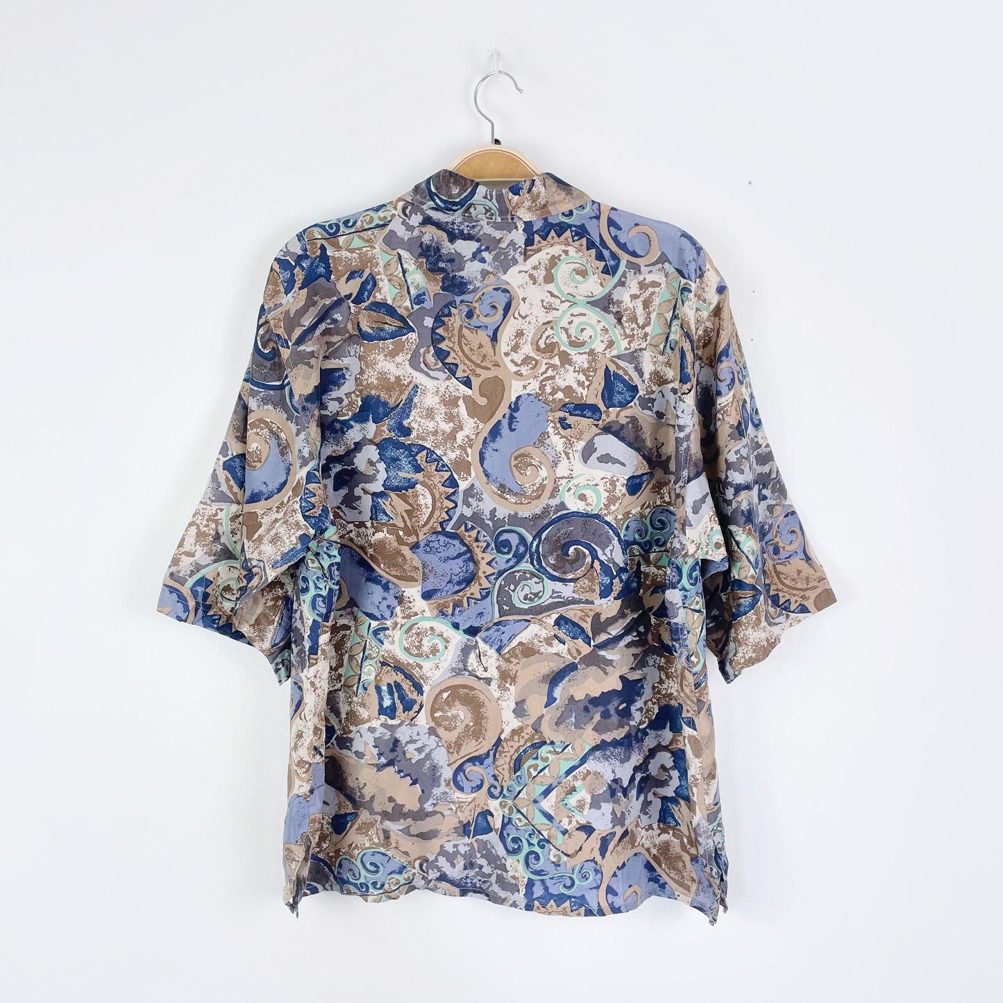 vintage 100% silk cabana shirt