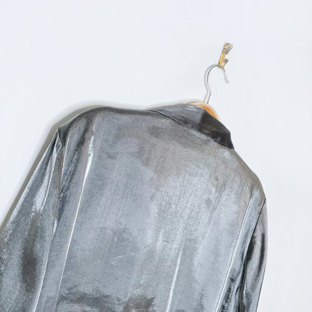 vintage silver lamé blouse