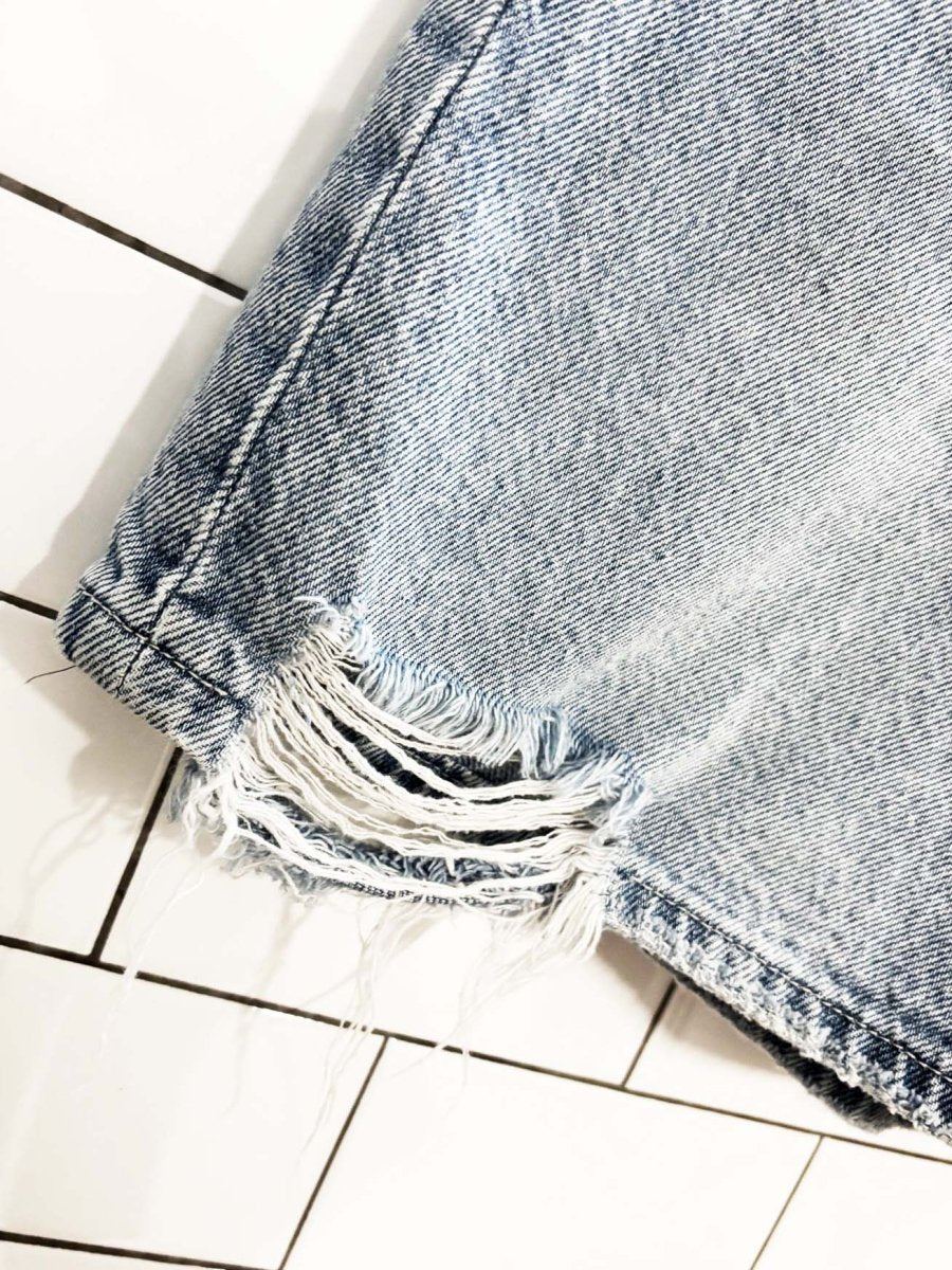 sincerly jules distressed long denim shorts - good market thrift store