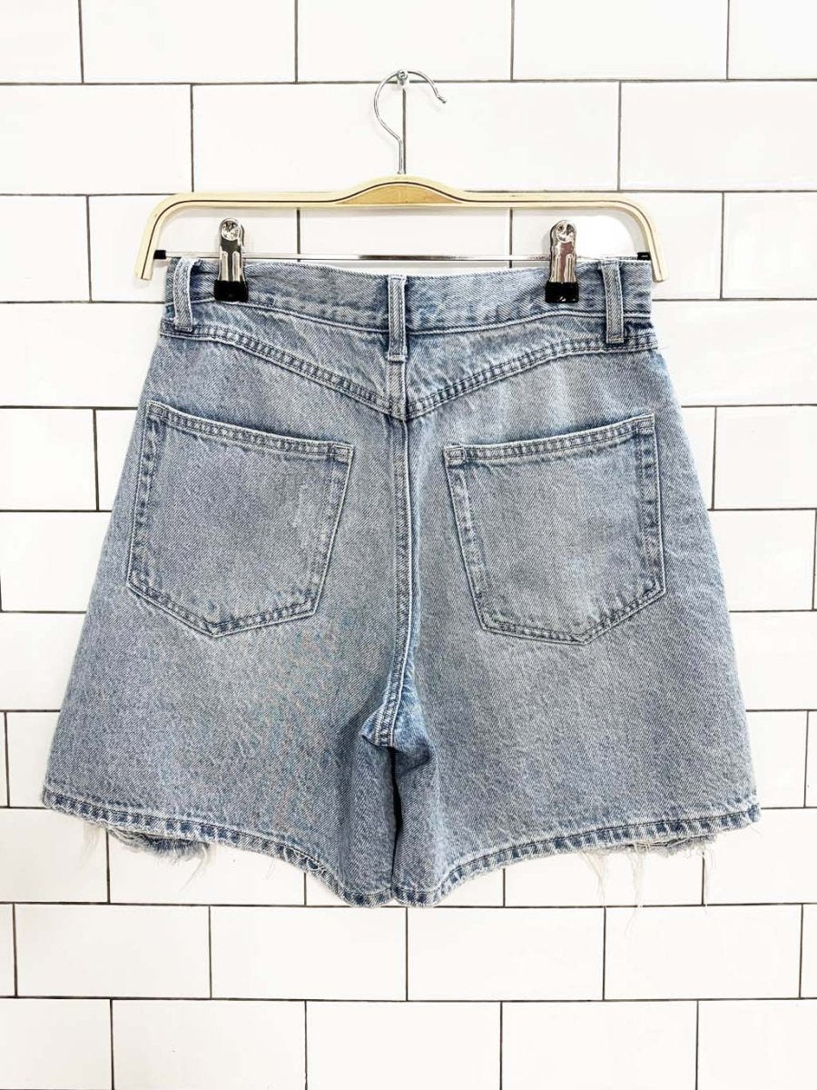 sincerly jules distressed long denim shorts - good market thrift store