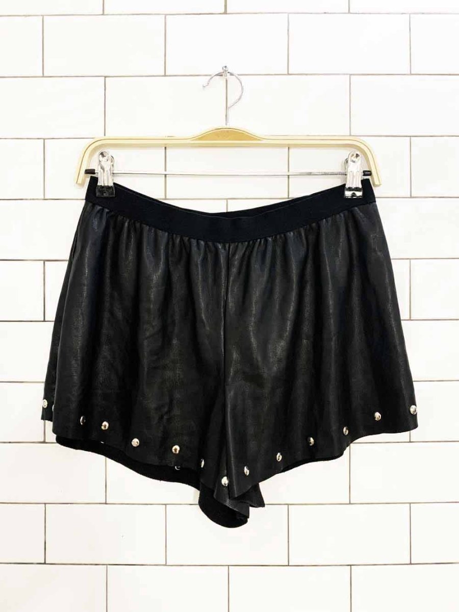 sisley faux soft leather studded shorts - good market thrift store