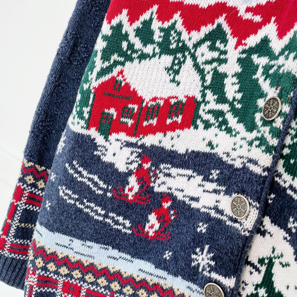 vintage northern treasures x parkhurst cottage skiers knit cardigan