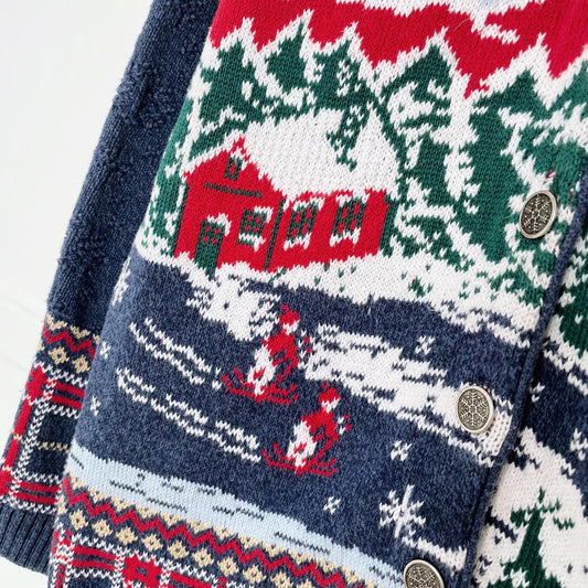vintage northern treasures x parkhurst cottage skiers knit cardigan