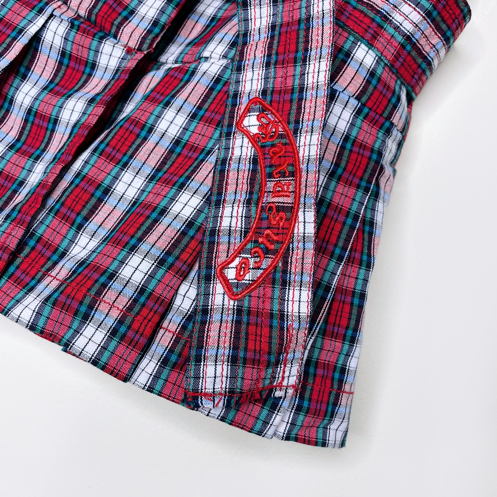 nwt deadstock parasuco pleated plaid wrap mini skirt - size 6