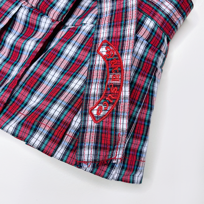 nwt deadstock parasuco pleated plaid wrap mini skirt - size 6