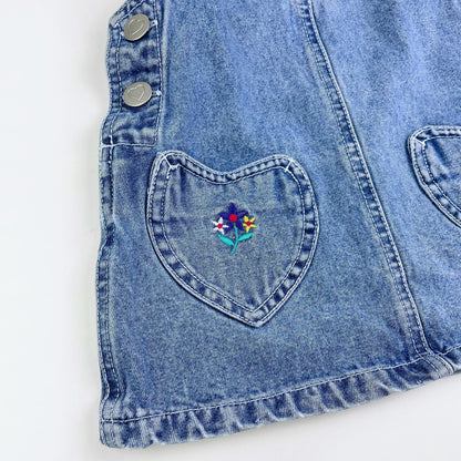 vintage ez blues kids denim overall skirt - size 2