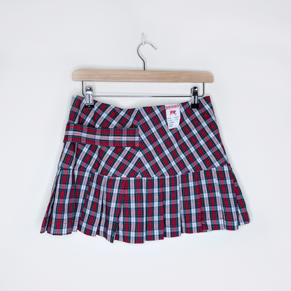 nwt deadstock parasuco pleated plaid wrap mini skirt - size 6