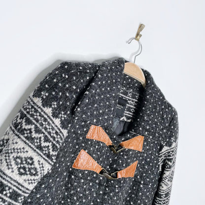 smythe les vestes wool-blend fair isle knit duffle coat