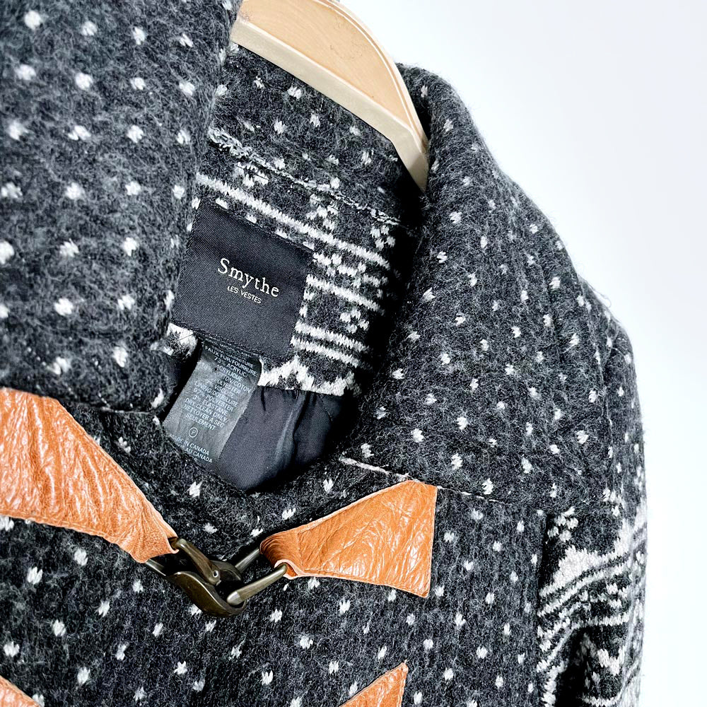 smythe les vestes wool-blend fair isle knit duffle coat