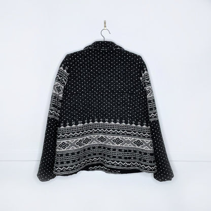 smythe les vestes wool-blend fair isle knit duffle coat