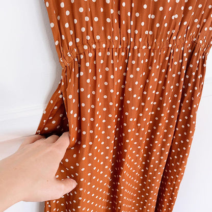 smythe satin polka dot wrap midi dress