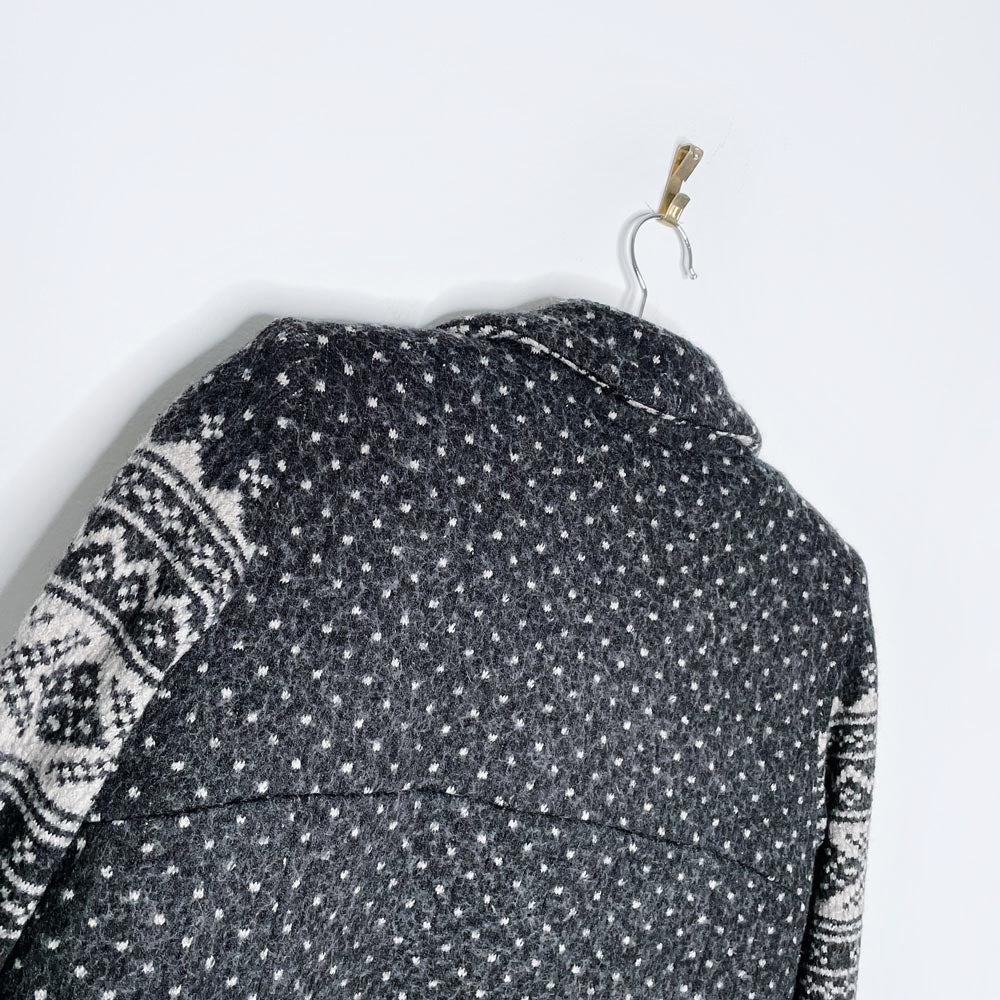 smythe les vestes wool-blend fair isle knit duffle coat